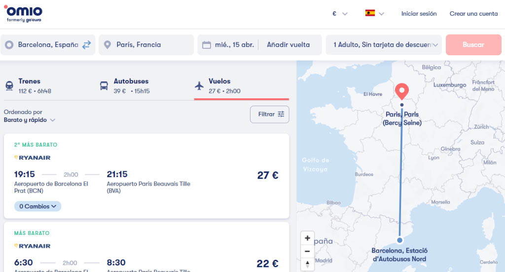 pasajes baratos europa omio avión